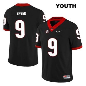 Youth Georgia Bulldogs NCAA #9 Ameer Speed Nike Stitched Black Legend Authentic College Football Jersey XLY0154CU